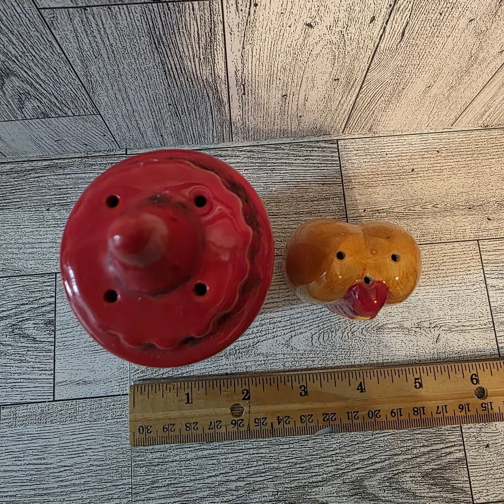 Red Ketchup Bottle and Hot Dog Salt and Pepper Shakers
